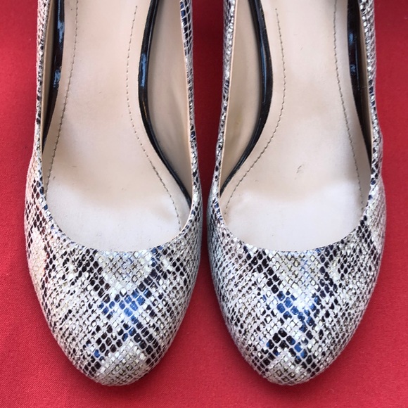 VINCE CAMUTO PYTHON SNAKE PRINT GRAY HEELS - Picture 4 of 7